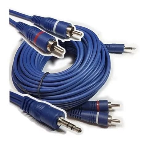 Cable Rca A Miniplug 3 5 4 Metros Artekit Línea Blue