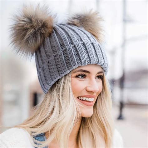 Autumn Winter Women Hat High Quality Real Raccoon Hairball Warm Wool