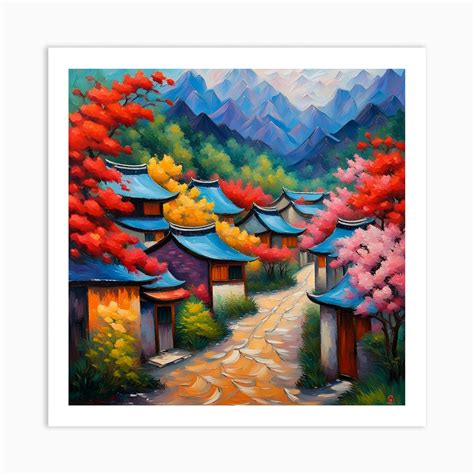 Chinese Village Art Print by Clofura - Fy