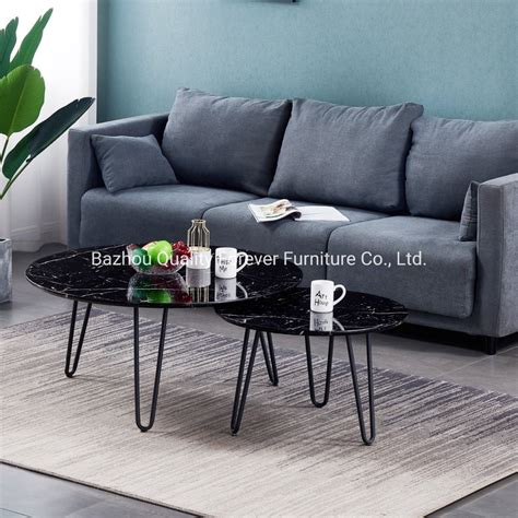 Modern Black Marble Steel Base Legs Tea Coffee Table China Steel