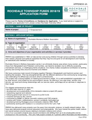 Fillable Online Democracy Rochdale Gov Rochdale Township Funds 2018 19