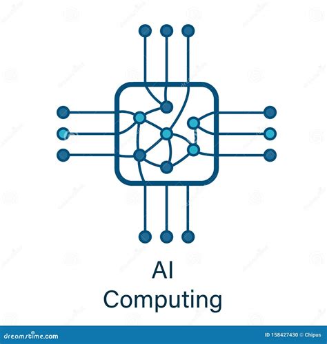 Chip Icon With Ai Neural Network Inside Stock Vector Illustration Of