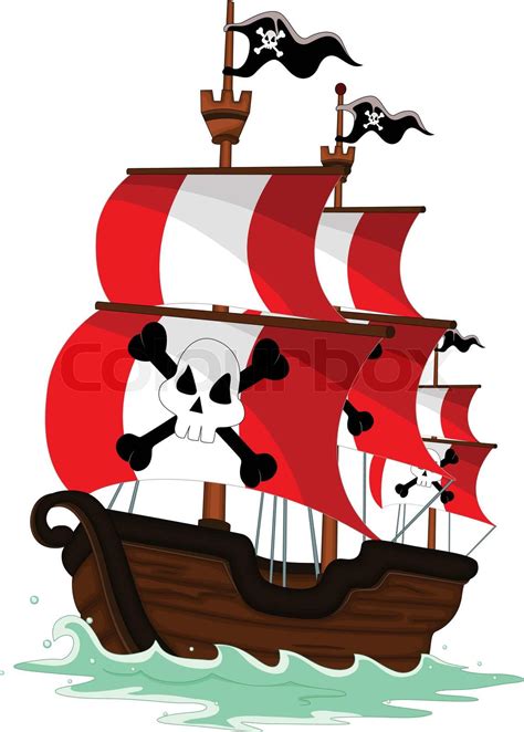 Piraten Schiff Cartoon Stock Vektor Colourbox