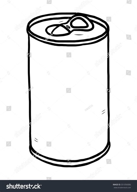 Tin Can Cartoon Vector Illustration Black Stock Vector Royalty Free