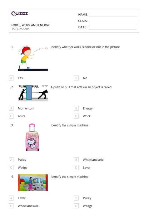 Energy Worksheets For Th Class On Quizizz Free Printable