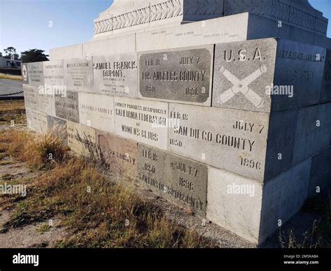 Inscriptions on the base stones of the Sloat Memorial reveal much about ...