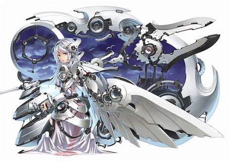 1920x1080px 1080p Free Download Mecha Girl Wings Female White Hair