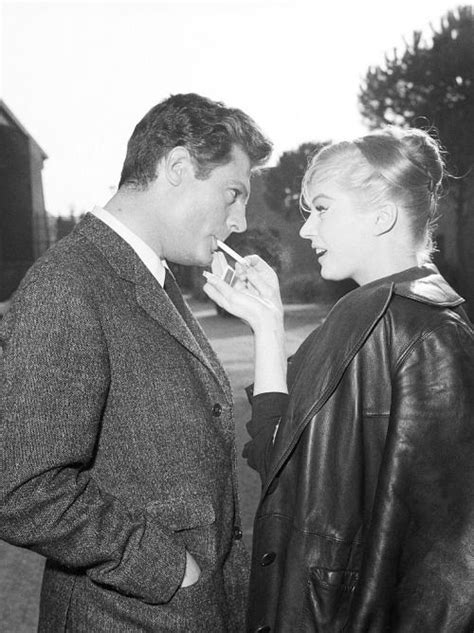 Marcello Mastroianni And Anita Ekberg On The Set Of The Film La Dolce