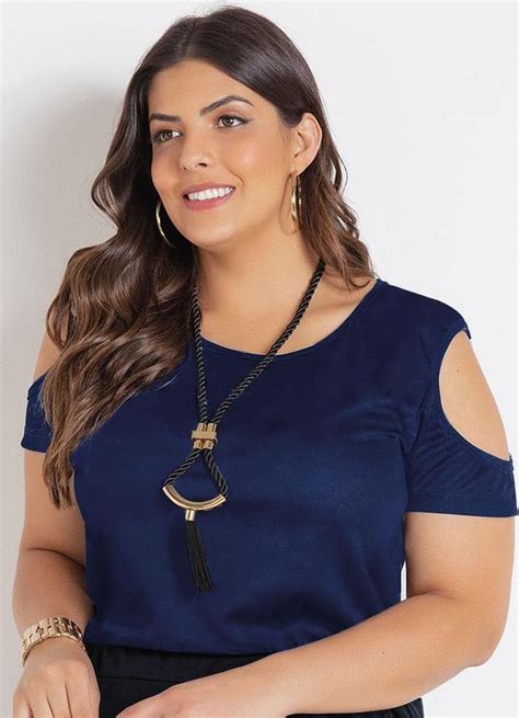 Blusa Azul Marinho Em Malha Marguerite