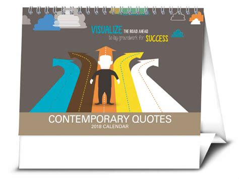 2018 Contemporary Quotes Desk Calendar | 7-1/2" x 6-1/2" Imprinted Tent Style Calendar