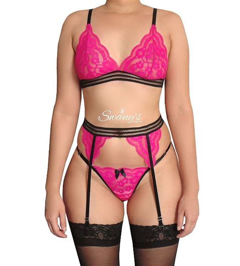 Conjunto De Lingerie Em Renda Cinta Liga Sexy Laila Sua Loja De