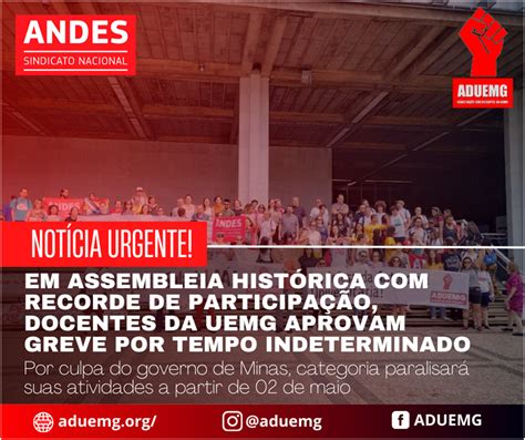 Em Assembleia Histórica E Com Recorde De Participação Docentes Da Uemg