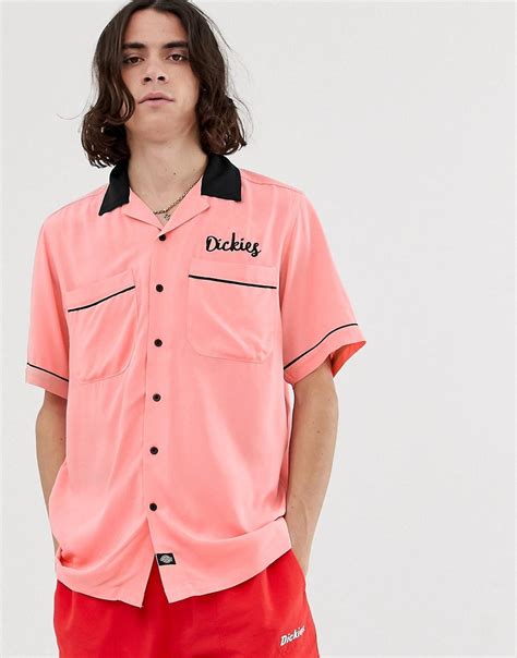 Dickies Weverton Bowling Shirt In Pink 56 Asos Lookastic