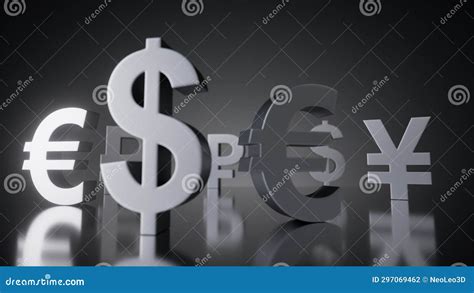 3d Render Abstract Financial Background Assorted Currency Symbols