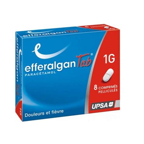 Efferalgan Tab 1 gramme 8 comprimés pelliculés