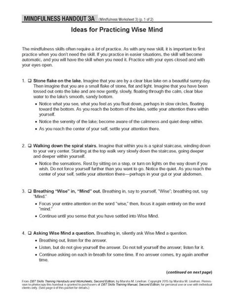 Dbt Wise Mind Handout