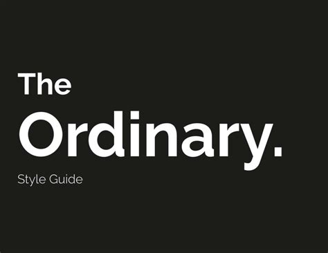 The Ordinary | Branding Style Guides