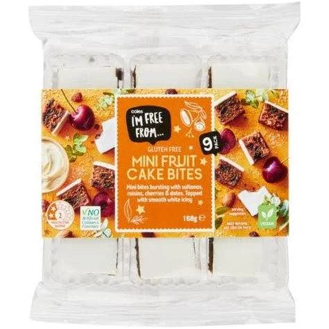 Buy Coles Im Free From Mini Fruit Cake Bites 9 Pack 168 G Online