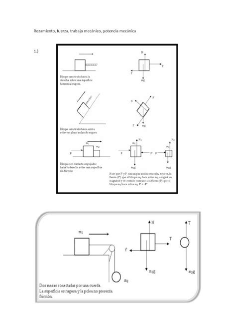 DOCX Rozamiento Trabajo Mecanico Potencia Diagrama De Cuerpo Libre