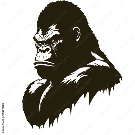 Vector Illustration Of A Dark Gorilla Stock Vector Adobe Stock