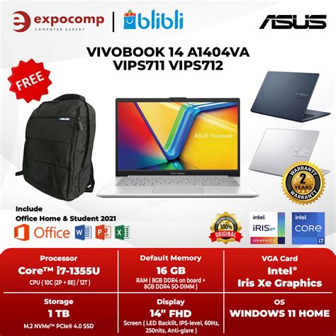 Jual Asus Vivobook A Va Vips Vips Core I U Gb Tb