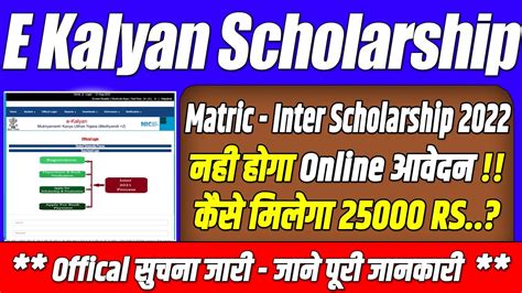 बड बदलव E Kalyan Scholarship 2022 Bihar E Kalyan Scholarship Kab