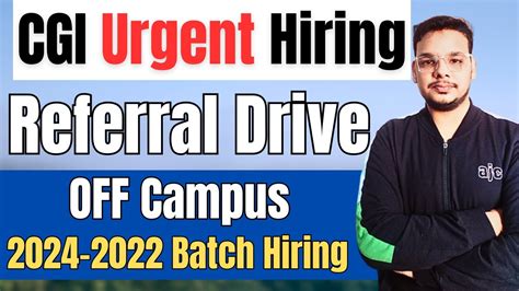 Cgi Urgent Hiring Drive Off Campus Drive For Batch