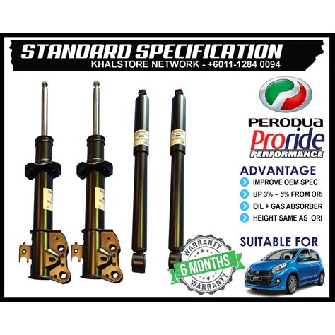 Proride Perodua Myvi Best G1 G2 Standard Absorber New Myvi G3 Advance