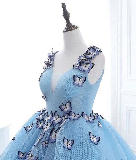 Blue Butterfly Wedding Dress In 2020 With Images Prom Dresses Blue