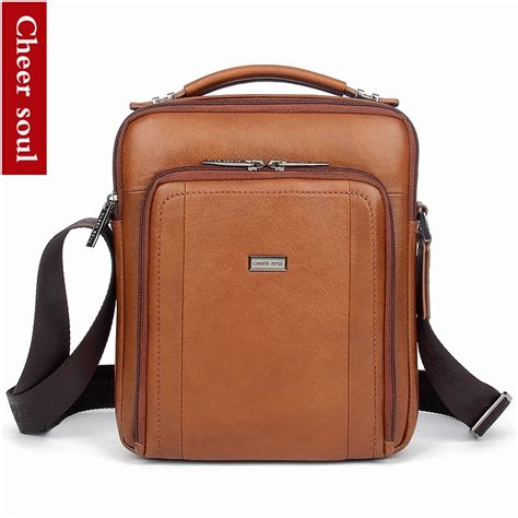 Cheer Soul Genuine Leather Messenger Bag Fashion Men Shoulder Bags