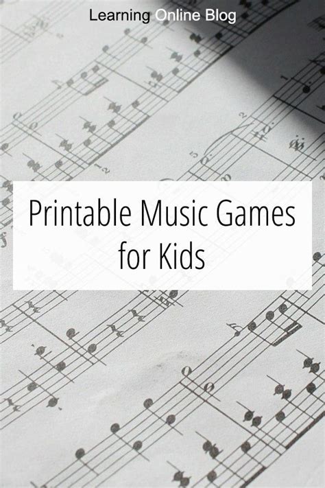 These Printable Music Games For Kids Can Be Used To Reinforce Music