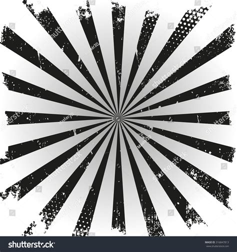 Retro Sunburst Vector Background Black White Stock Vector 316847813