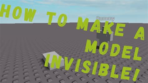 How To Make A Model Invisiblenot A Part Roblox Studio Youtube