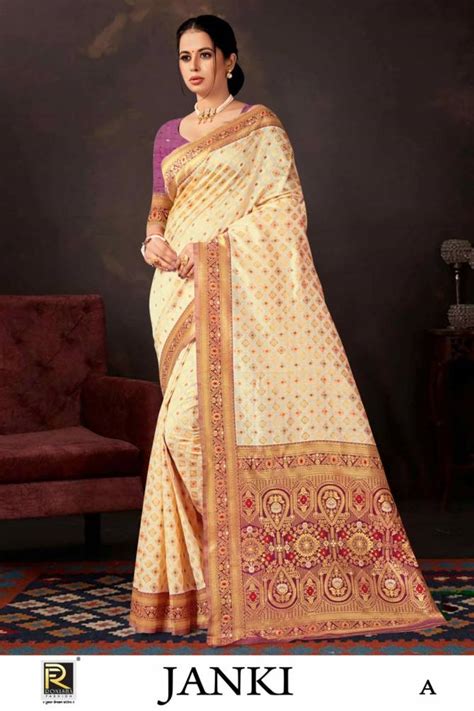 Ronisha Janki Banarasi Silk Party Wear Saree Catalog The Ethnic World