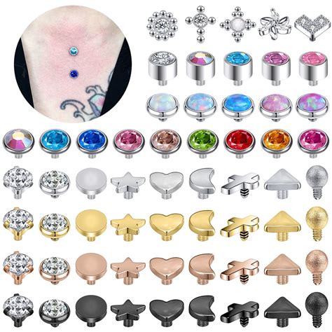 Set Mm Surgical Steel Crystal Micro Dermal Piercing Opal