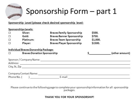 Softball Sponsor Forms Goodbright