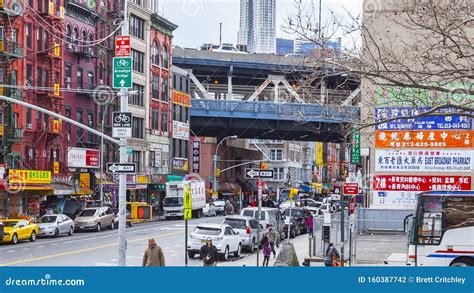 East Broadway Lower East Side NYC Train MTA Subway Platform Editorial ...