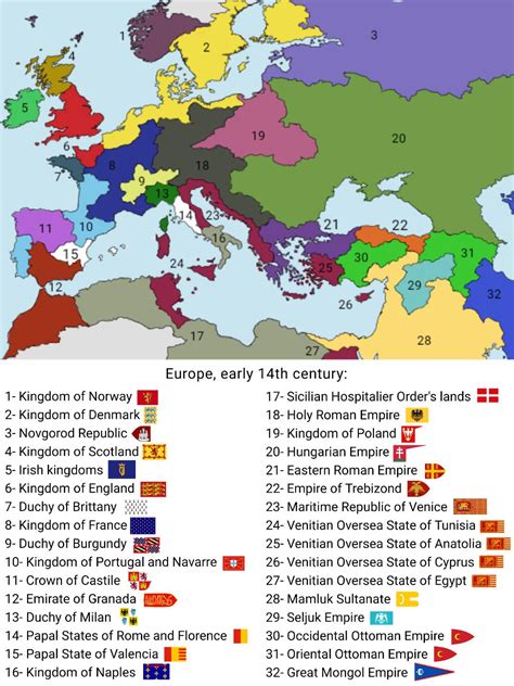 Europe At The Beginning Of The 14th Century According To My M2tw Game