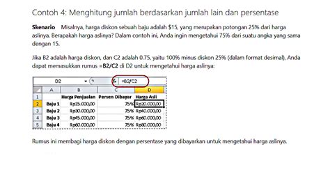 Cara Menghitung Persen Di Excel Dengan Fungsi Rumus Persen Di Excel