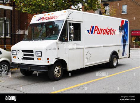 Purolator delivery truck. Purolator is a Canadian courier company Stock ...