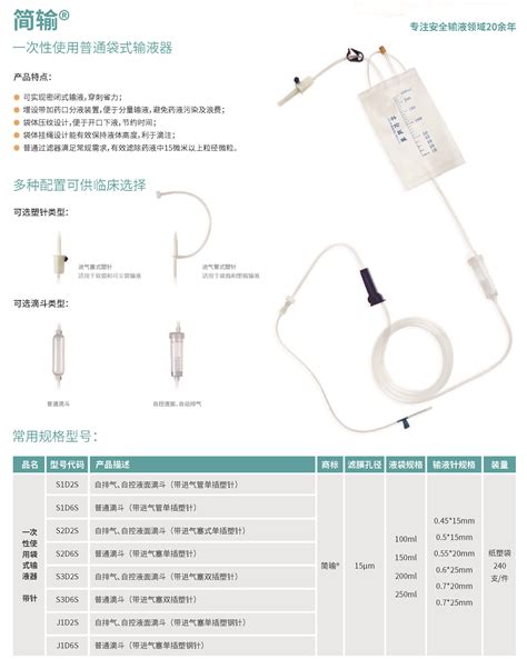 一次性使用普通袋式输液器 输液器 中红科伦