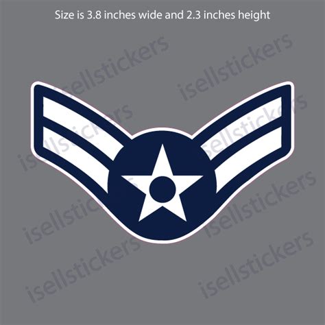 Air Force Airman First Class Enlisted E3 Rank Bumper Sticker Window