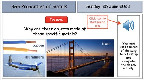 Ga Properties Of Metals Ks Edexcel Teaching Resources