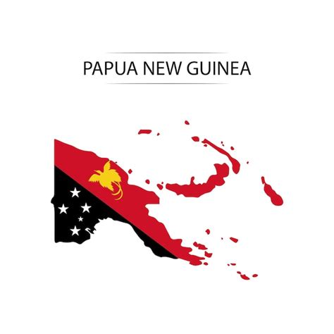 Premium Vector Papua New Guinea Map And Flag