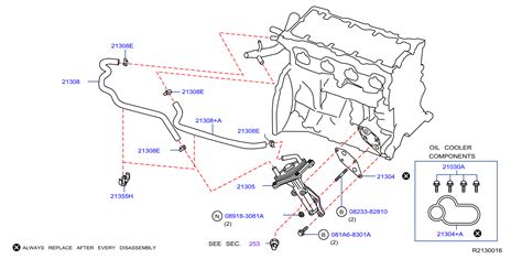 Nissan Altima Engine Oil Cooler Gasket 21304 JA00A Mike Barney