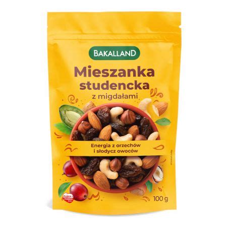 Bakalland Mieszanka studencka z migdałami 100g 13246346163 Allegro pl