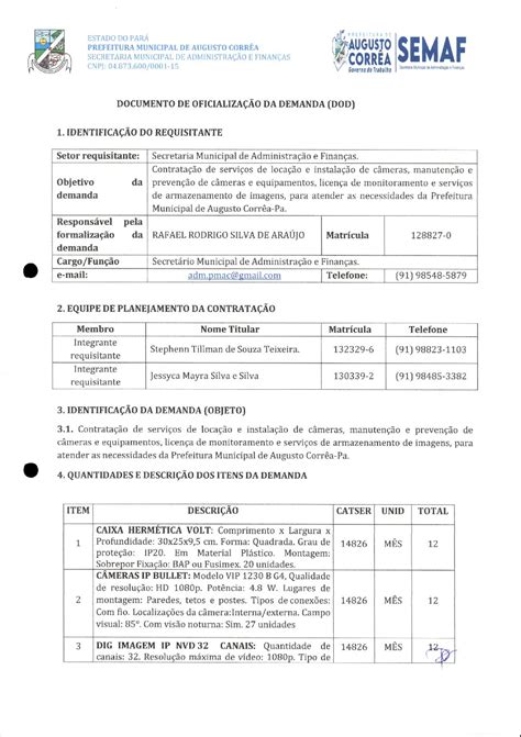 Formaliza O De Demanda Dod Ass Prefeitura Municipal De Augusto