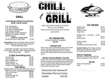 Chill Kitchen And Bar Menu