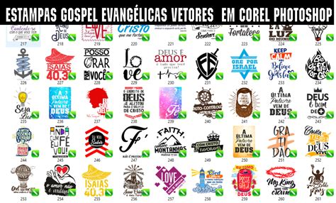 Estampas Gospel Evangélicas Vetores Sublimação Em Corel Photoshop PJ