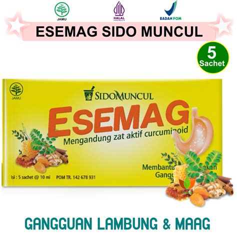 Jual 5 Sachet Esemag Cair Sidomuncul Jamu Obat Herbal Asam Lambung